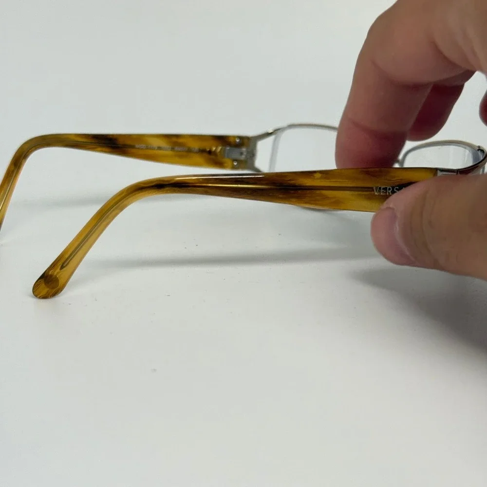Versace MOD 1179 1052 Gold Tortoise Semi Rimless Eyeglasses 50-17-130 LH6647